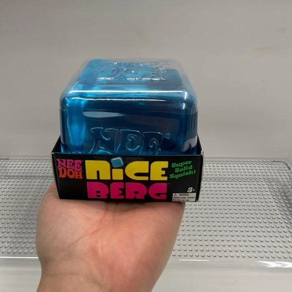 NeeDoh Nice Berg Blue XL Giant Solid Squish Cube Ice Block - Picture 4 of 4